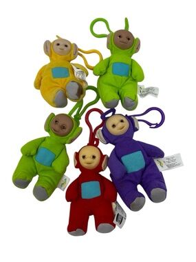 Teletubbies Vintage 1999 Burger King Plush Keychains Set of 5